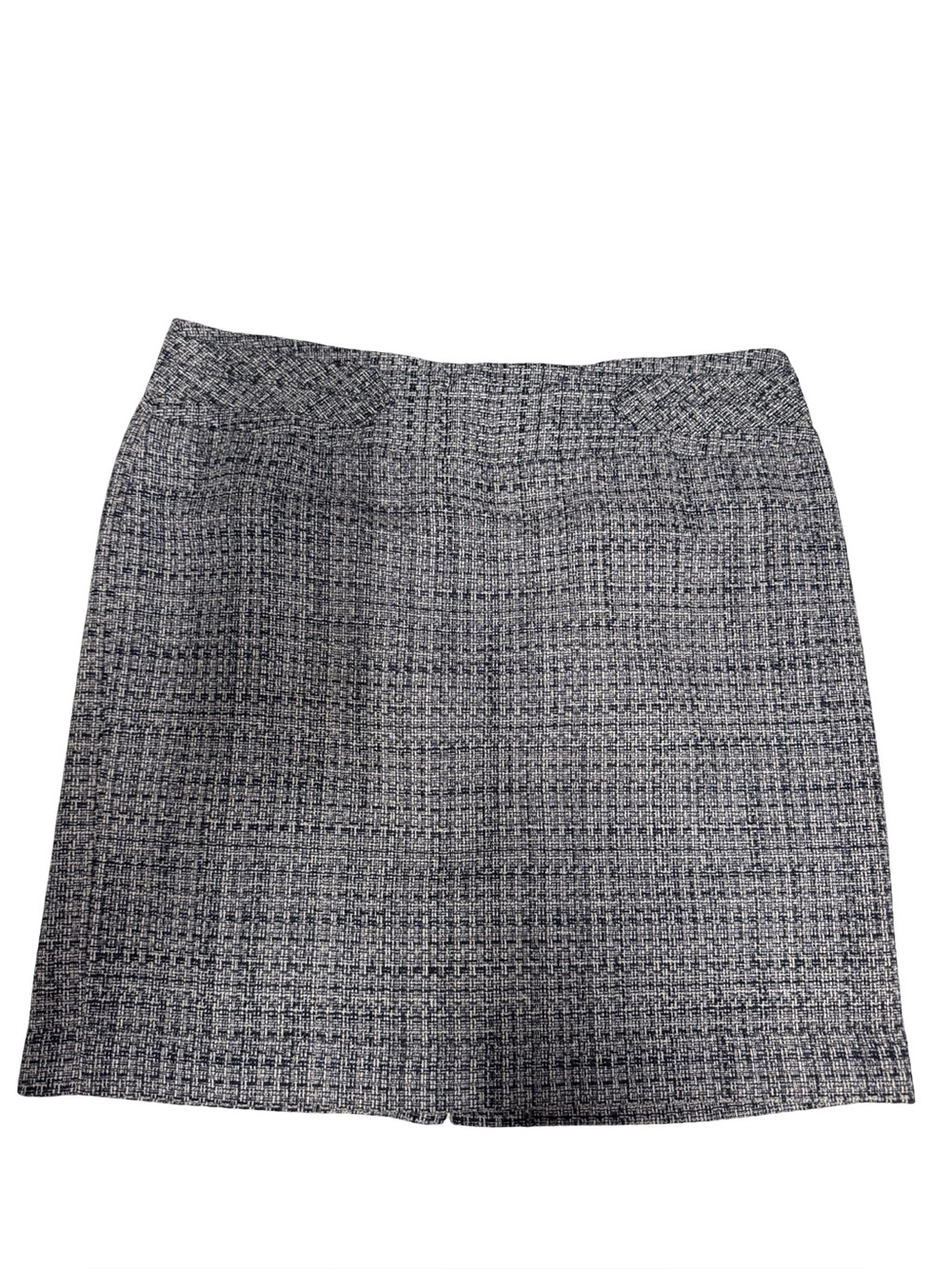 LOFT Navy and White Tweed Pencil Skirt